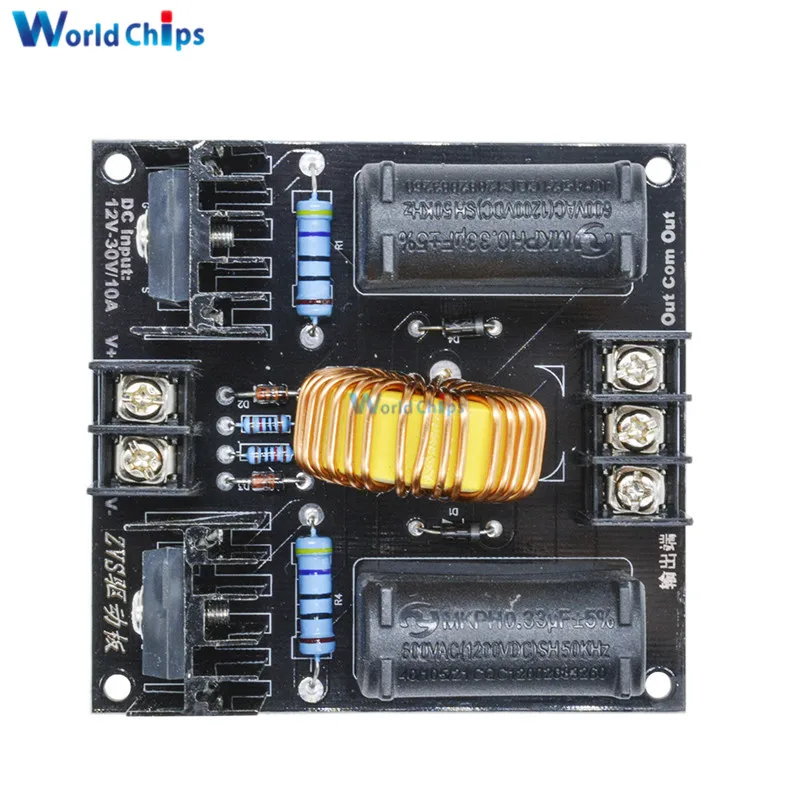 ZVS Tesla Coil Zero Voltage Flyback Driver Board High Voltage Booster Generator Plate Induction Heating Module 12-30V 10A 1000W