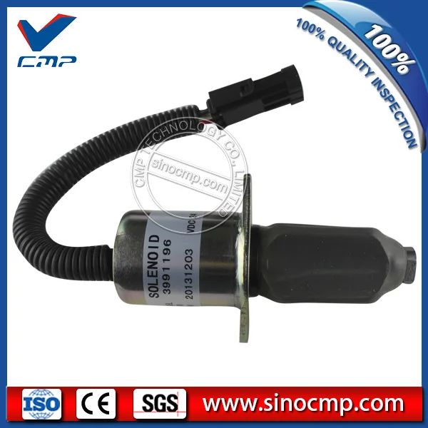 3991196 CMP 24v excavator fuel stop shutdown shutoff flameout solenoid