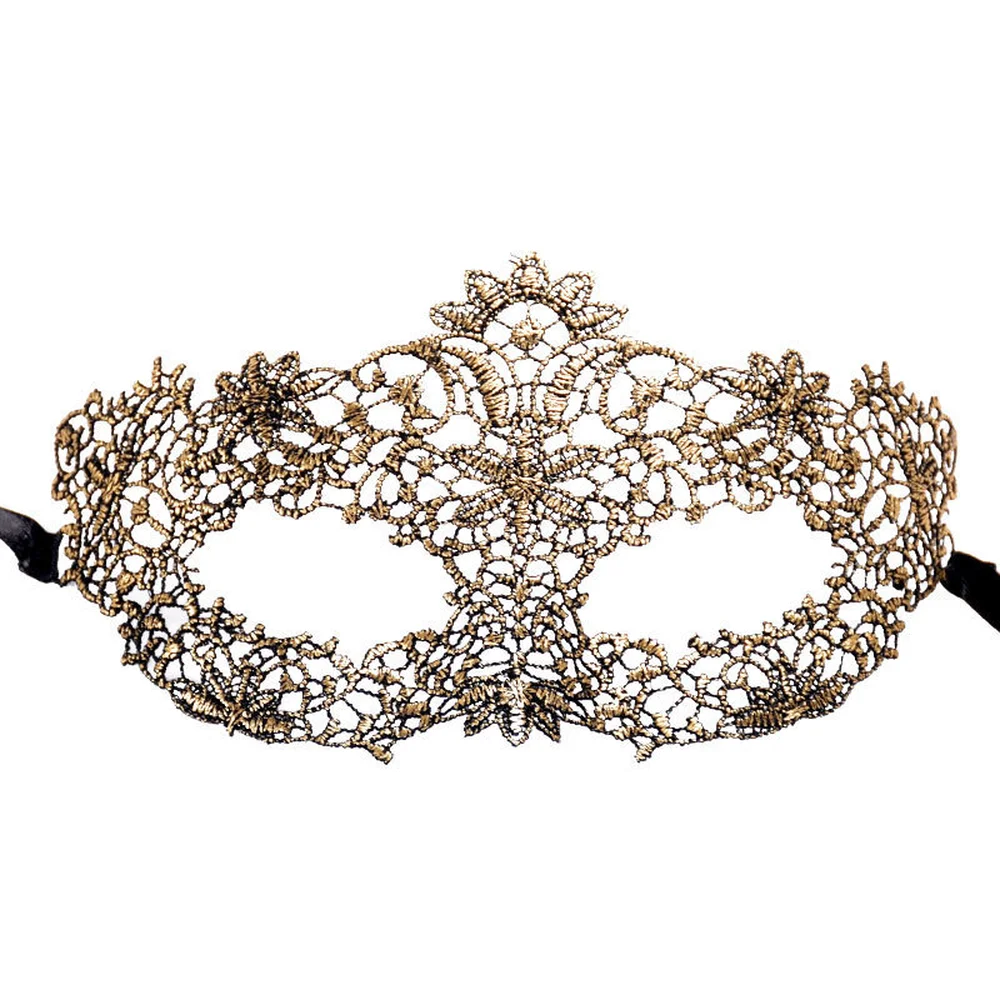 8 Style Gold Ladies Sexy Lace Masquerade Party Mask for Carnival Mardi Gras Masque Halloween Prom Masks Venetian Cutout Eye Mask