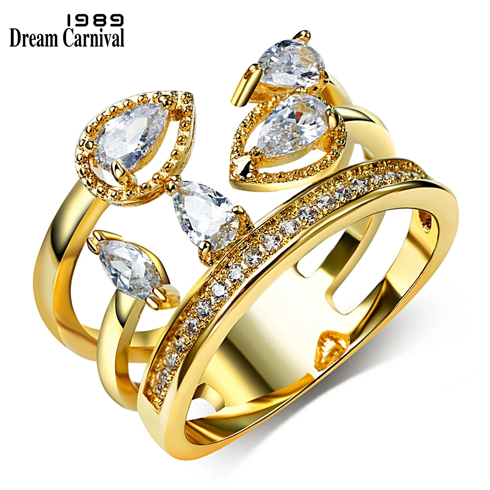 DreamCarnival1989 Elegant Crown Ring for Women Wedding Engagement Must Have Fashion Jewelry Girls Female Birthday Gift SJ22167