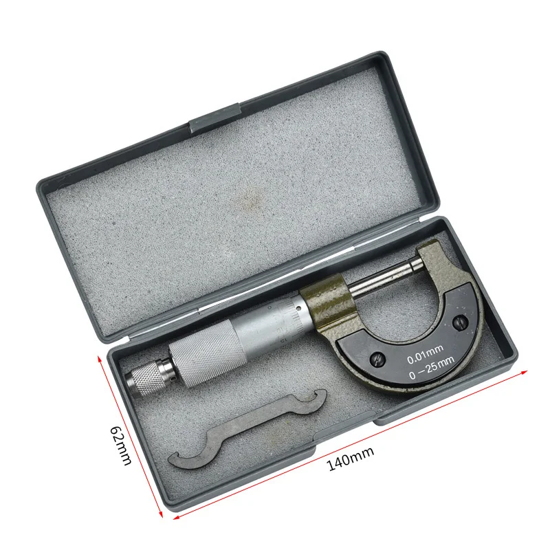 

New Outside Micrometer 0-25mm/0.001mm Gauge Vernier Caliper Measuring Hand Tool With Retail Box