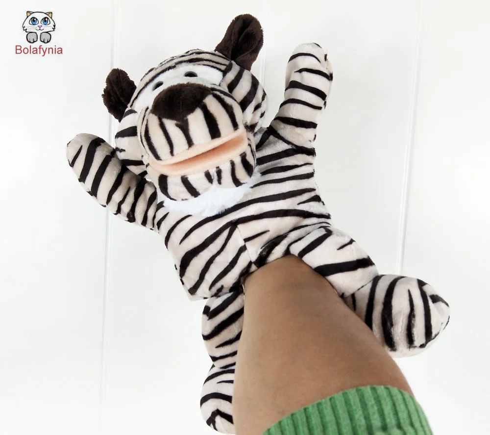 Infant New Arrive Tiger Stripes Baby Plush Toy Stuffed Hand Puppet Birthday Gift