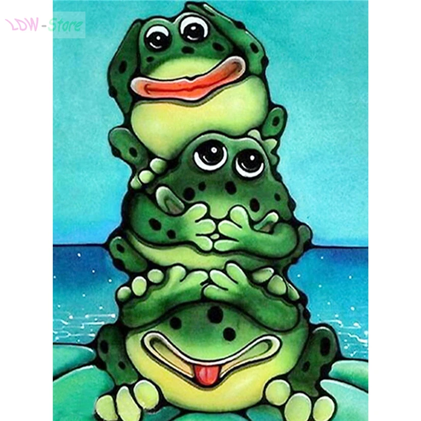 

5d Diamond Painting Full Drill Square Home Decor Threes Frogs Picture Of Rhinestone Mosaic Diamond Embroidery Handmade WG333