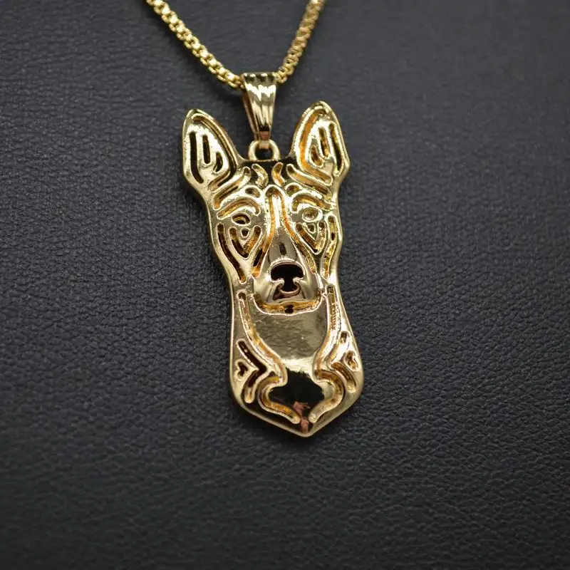 Alloy Pet Dog Shaped Necklaces Women's Metal Basenji Pendant Necklaces