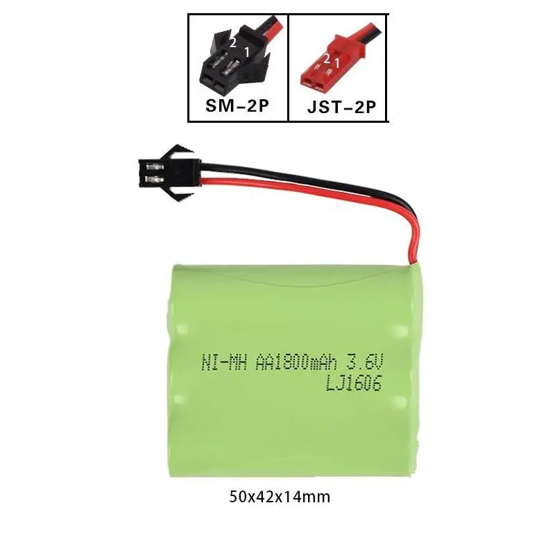 3.6v 1800mAh High capacity AA Ni-MH rechargeable Battery  for electric toys/RC cars/RC trucks/RC boat Jst /SM /Tamiya plug