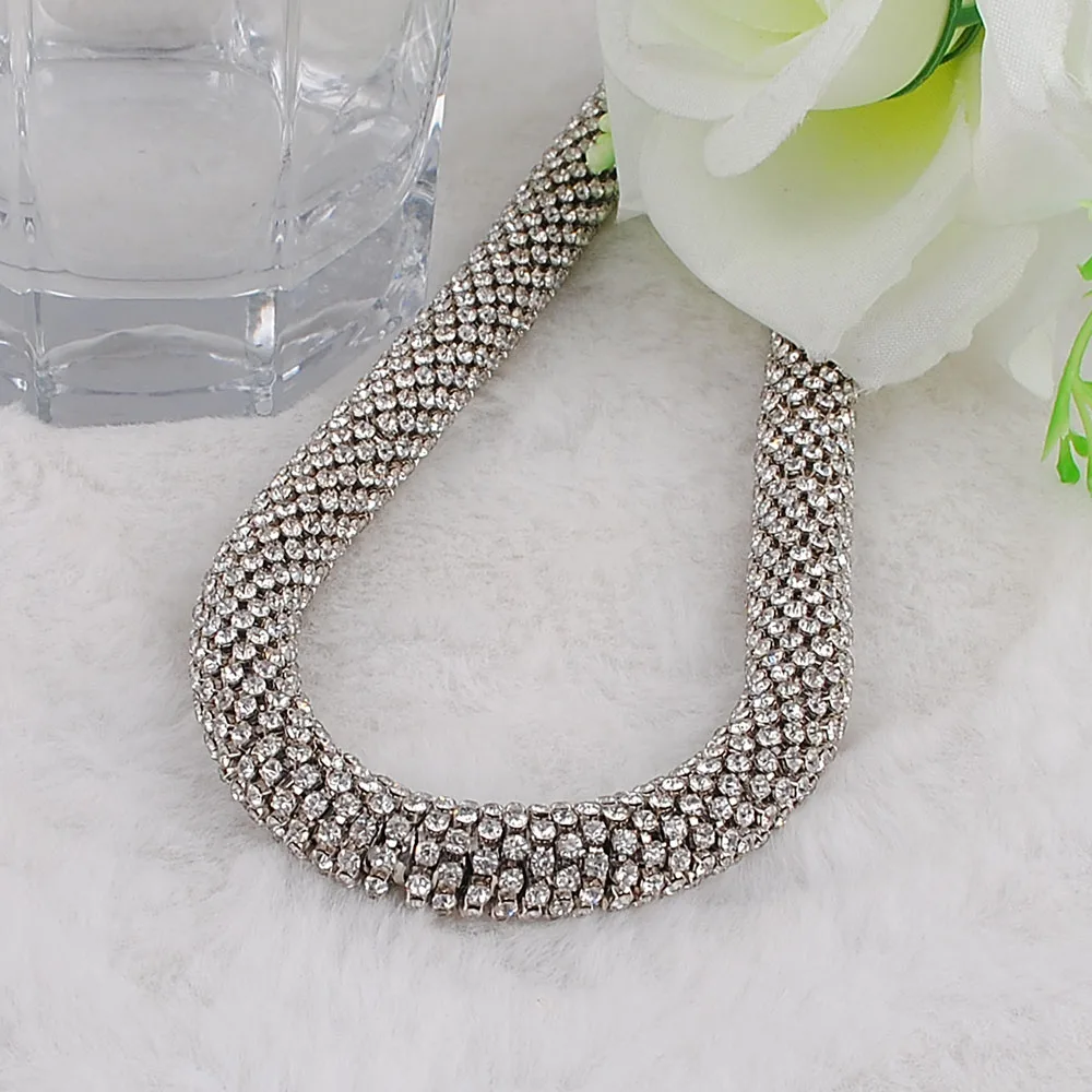 TOP Creative Women Fashion Necklace Rhinestone Statement Twining Necklace For Women Party Wedding