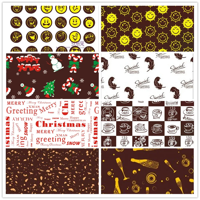 10 Sheets Happy Birthday  Baking Mold Sheet / Cake  Decoration/Chocolate Transfer Paper