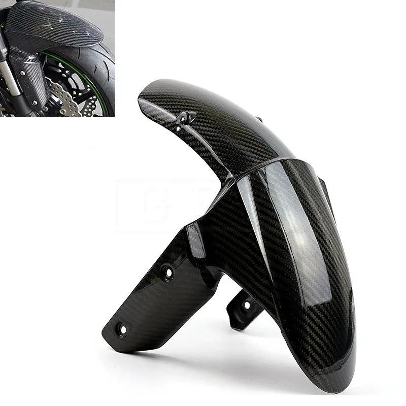 Motorcycle Carbon Fiber Front Fender Cover For Kawasaki Z800 Z1000 ZX6R ZX10R 2009 - 2017 Protector Mudguard Fairing Accessory