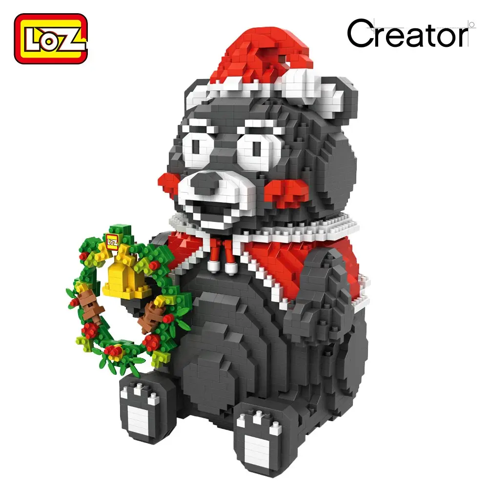 LOZ Diamond Blocks Japanese Anime Action Figures Building Blocks Figures Cartoon Bear Educational Toys Piggy Bank Money Box 9046