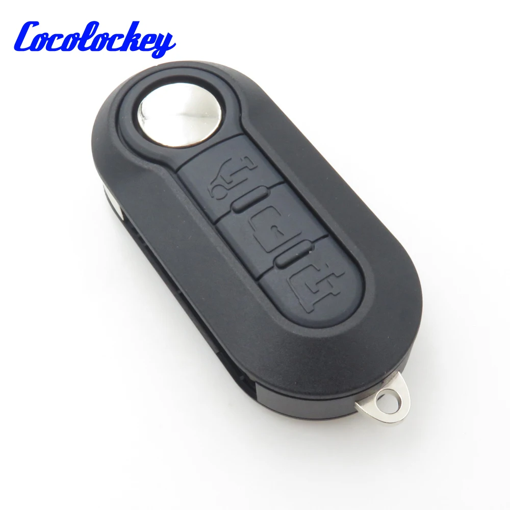 

New Flip Remote Key Case Shell Cover for FIAT 500 Panda Punto Bravo 2017 Car Alarm Keyless Entry Fob NO LOGO Cocolockey