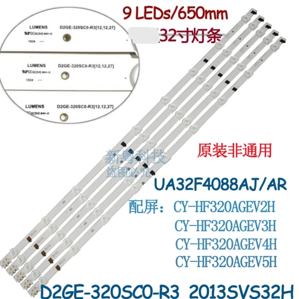 5pcs new original  9LED strip CONNECTOR  D2GE-320SC0-R3 FOR UA32F4088AR/J CY-HF320GEV5H