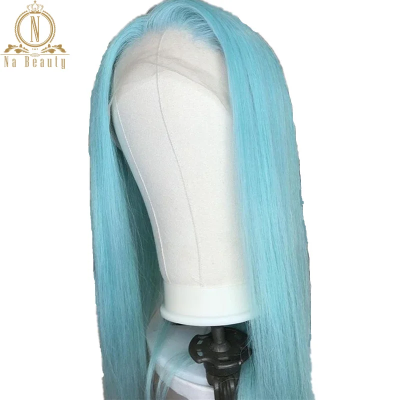 

Icy Blue Color Full Lace Human Hair Wigs Glueless Wig Honey Blonde 613 Straight Human Hair Wigs For Women Preplucked Na Beauty