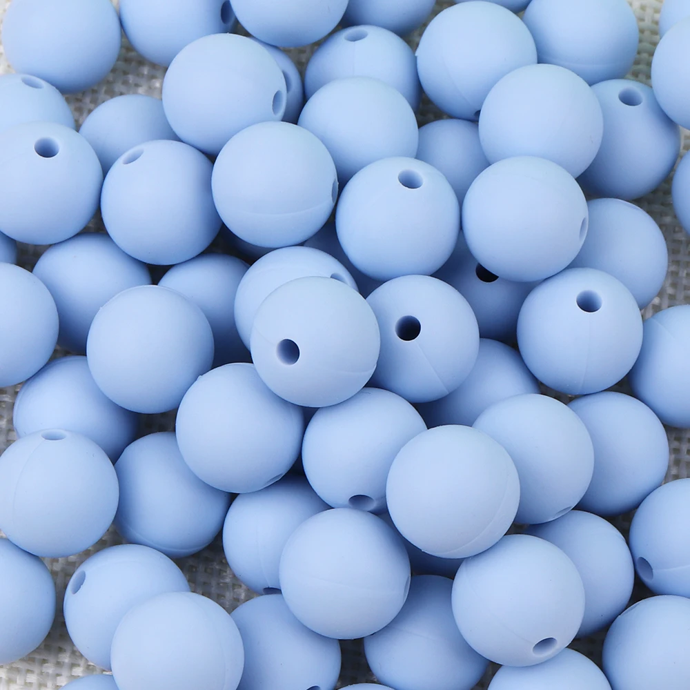 TYRY.HU 100pc 9/12/15mm Silicone Beads Food Grade Baby Chewable Teething Beads Safe Nursing For Baby Jewelry Making Necklace DIY