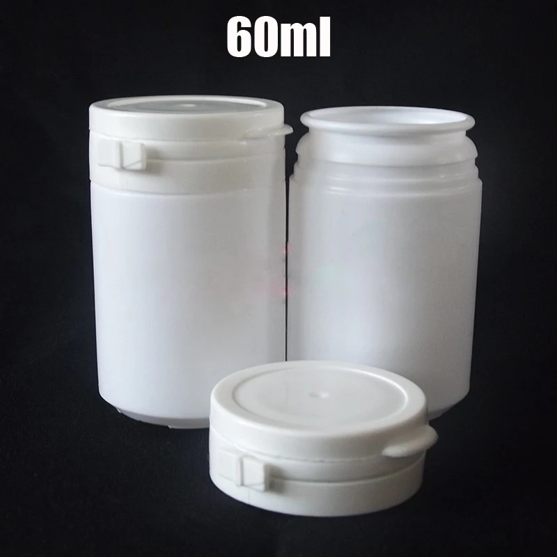 

100pcs 60ml White round HDPE Xylitol Bottles, Gum Bottle, Pills Container, Capsule Bottle,Plastic Powder Bottle with Tearing Cap