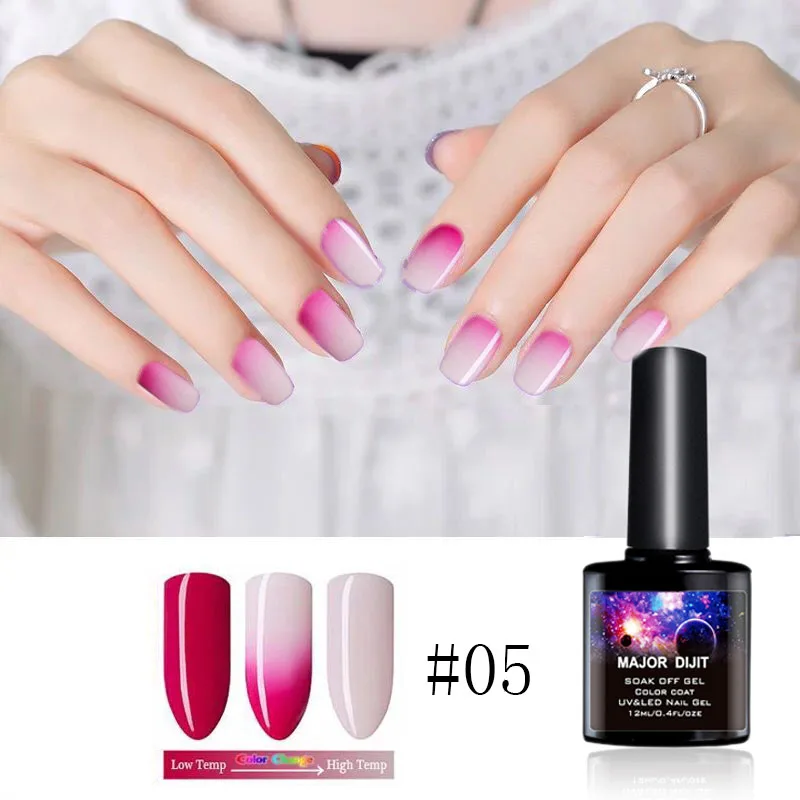 Esmalte de uñas en Gel UV, barniz de uñas de larga duración, cambia la temperatura, Lucky, 6 colores, 12ml