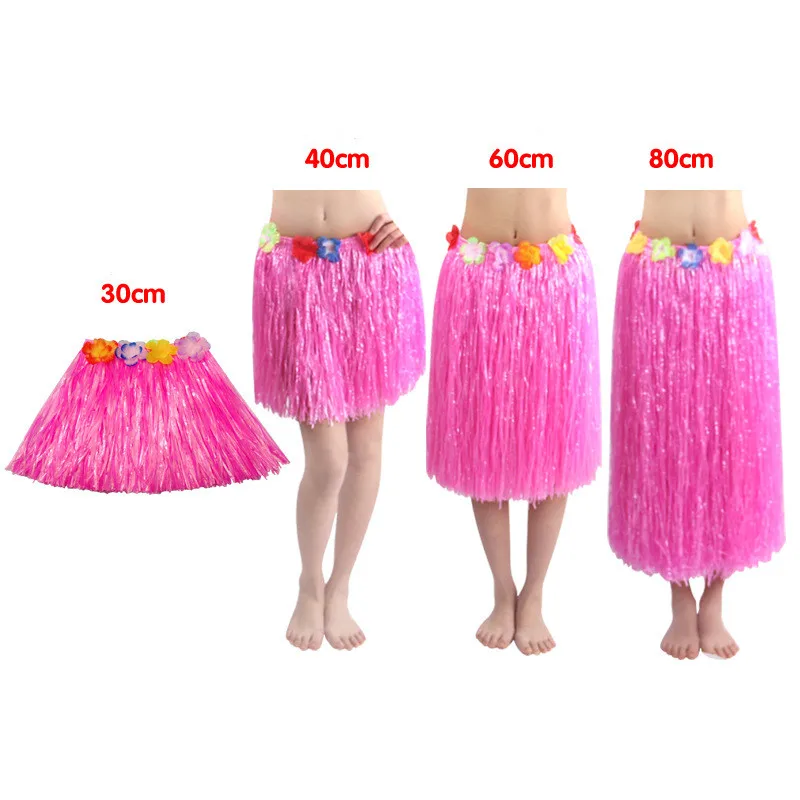 Straw Skirt 30/40/60/80CM double Thicken Layer Children and Adults Hawaiian Straw Skirt Costume Performance Party Costume