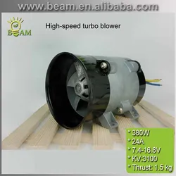 380W 24A Metal culvert fan Internal rotor brushless DC motor High speed turbine fan for Pneumatic hovercraft