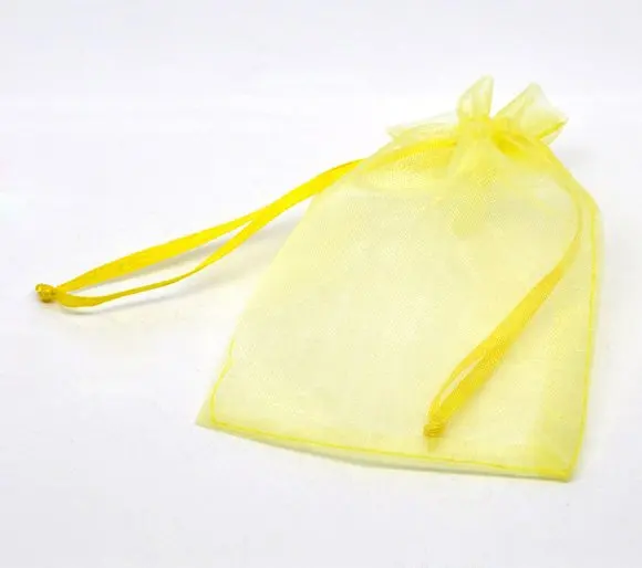 

Free shiipng!!!!500pcs/lot Straw Yellow Organza Wedding Gift Bag&Pouche 12x9cm