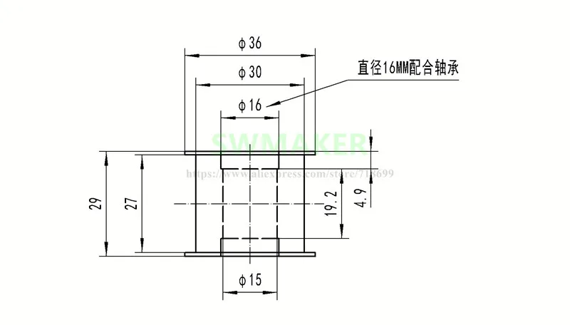 1pcs synchronous wheel H type belt pulley passive tensioner idler pulley bore 5mm/8mm groove width 27mm 625ZZ/688ZZ 3D printer