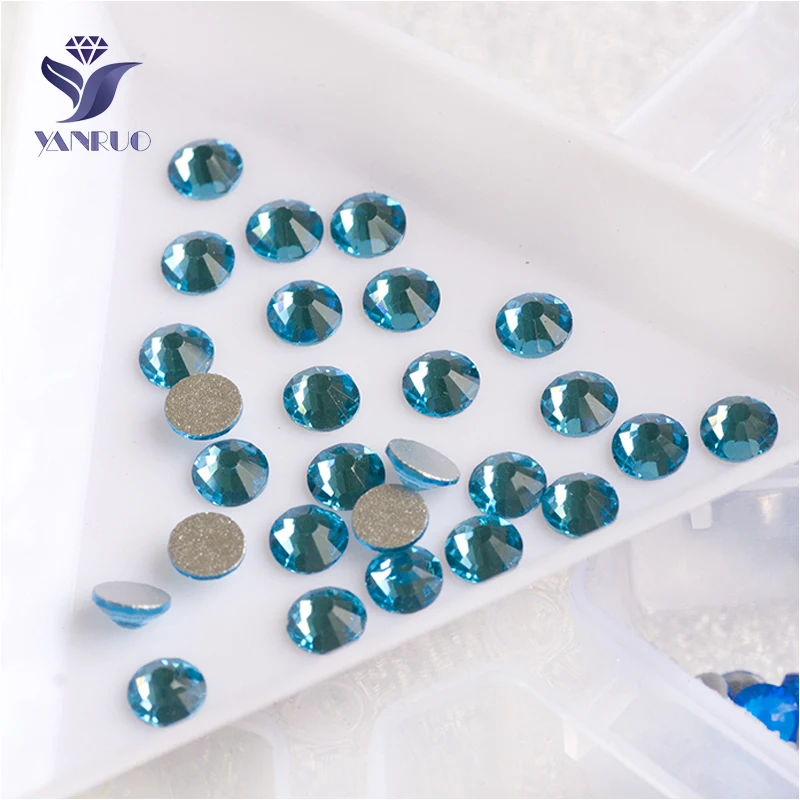 

YANRUO 2028NoHF все размеры Аквамарин блестящие камни стразы без горячей фиксации Кристалл Стразы для рукоделия