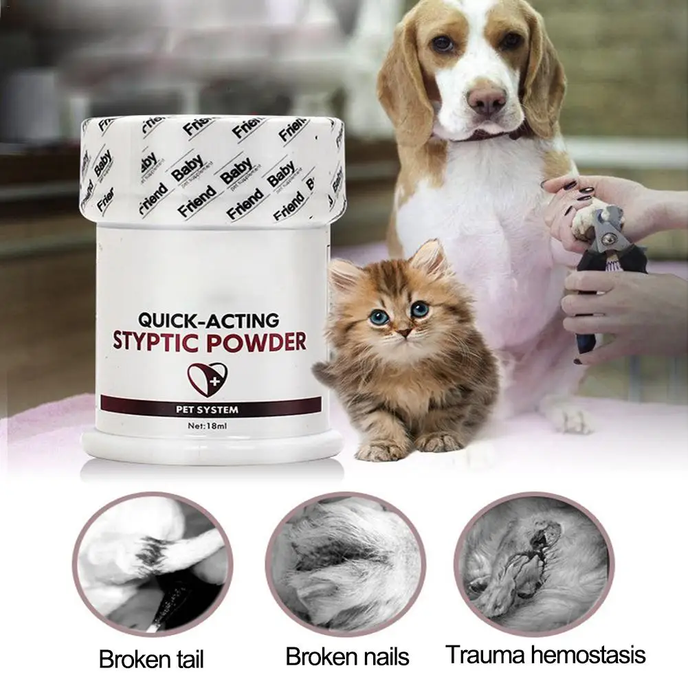 Pet Stop Bleeding Powder For Dogs Carrier Cats Birds Anti-iammatory Antibacterial Broken Injury Traumatic Hemostatic Powder