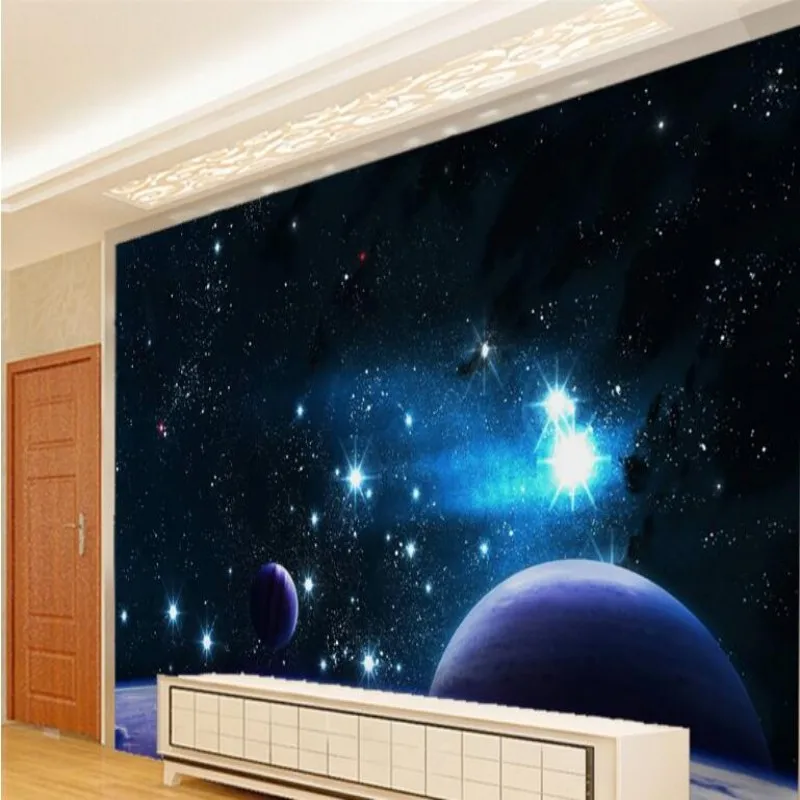 Beibehang Personalized custom wallpaper 3d mystery outer space galaxy home decoration 3D living room TV background wallpaper 3D