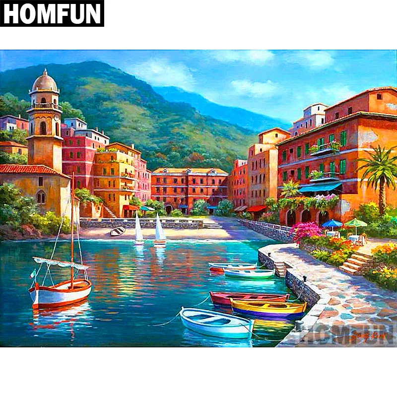 HOMFUN Full Square/Round Drill 5D DIY Diamond Painting 