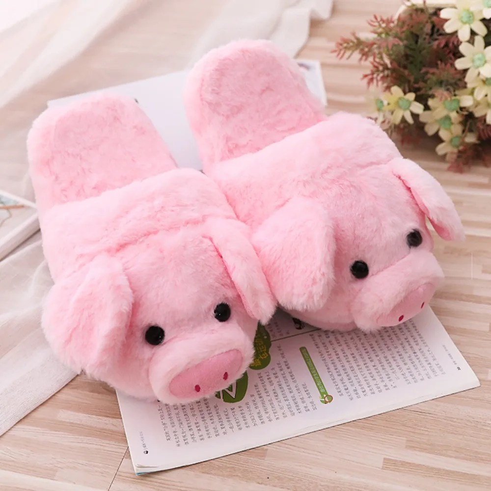 26/40cm Cute Pink Pig Plush Toys & Indoor Warm Winter Adult Stuffed Cartoon Kawaii Shoes Lovely Pillow for Girls Valentine Gifts