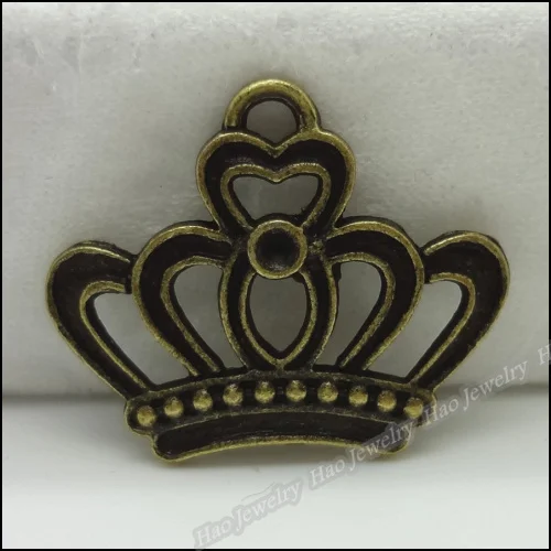 

50 pcs Vintage Charms Imperial crown Pendant Antique bronze Fit Bracelets Necklace DIY Metal Jewelry Making