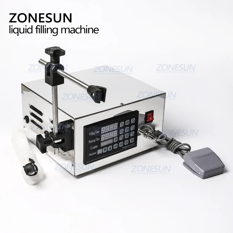 ZONESUN 5ml ไม่จำกัดไฟฟ้าน้ำนมปั๊ม Micro-คอมพิวเตอร์ขนาดเล็กขวดกึ่งอัตโนมัติ Liquid Filling Machine