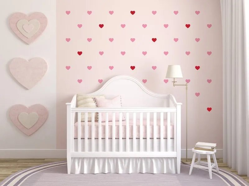 72pcs/set Little Hearts Wall Stickers For Kids Room Removable Wall Decals home decoration art Baby Wall Decals Mural D402