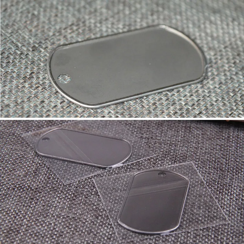 Free Shiping 100pcs/lot pet dog cat id tag Blank Military army Tags Stainless Steel 50mm*28mm*0.4mm thickness