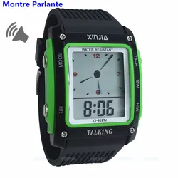 Montre Parlante Digitale de Forme Carrée avec Fonction Réveil Annonce de l'heure en Français pour Aveugle et Les Personnes Malvoyant