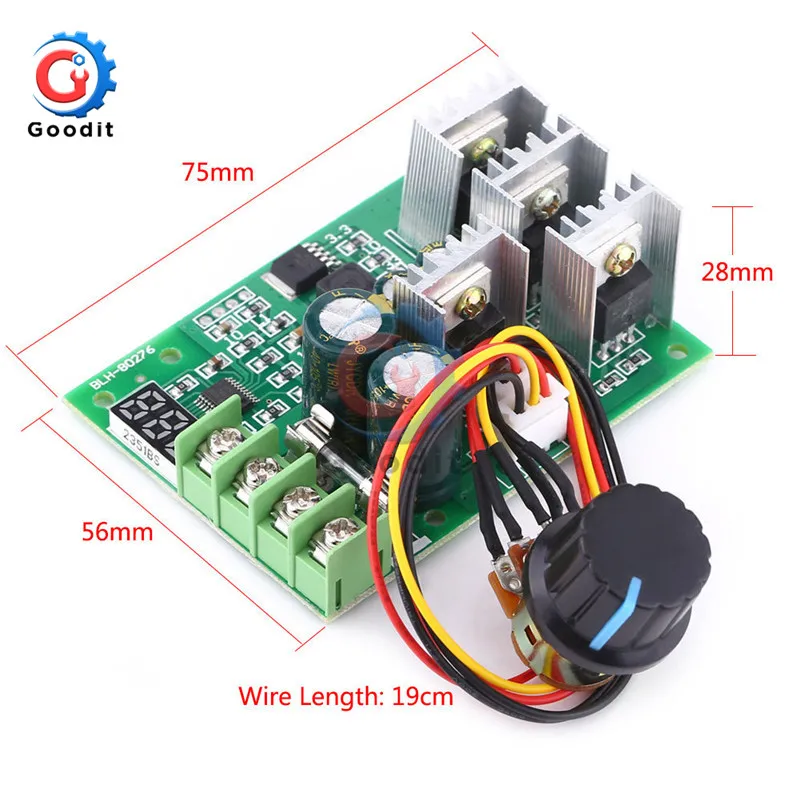DC 6-60V 30A PWM DC Motor Speed Controller Control Governer Adjustable LED Digital Motor Speed Regulator 12V 24V 36V DC 6V-60V