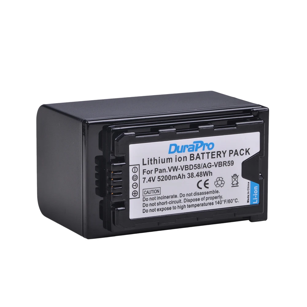 5200mAH VW-VBD58 VBD29 VBD58 VBD78 AG-VBR59 Battery for Panasonic AJ-HPX260MC,HPX265MC,PX270,PX285MC,PX298,AG-FC100,HC-X1000