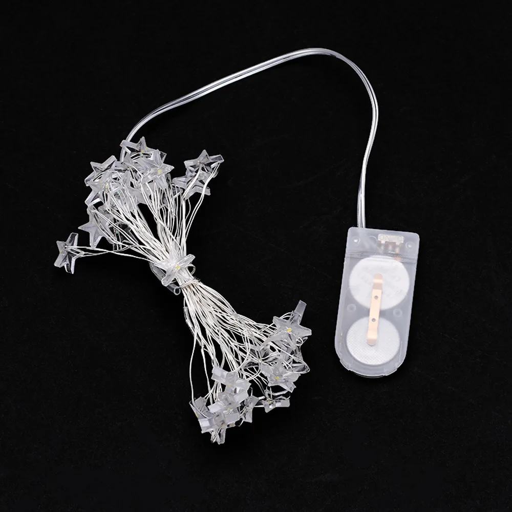 20LED copper wire lamp wedding decoration light string waterproof button battery star flashing light string