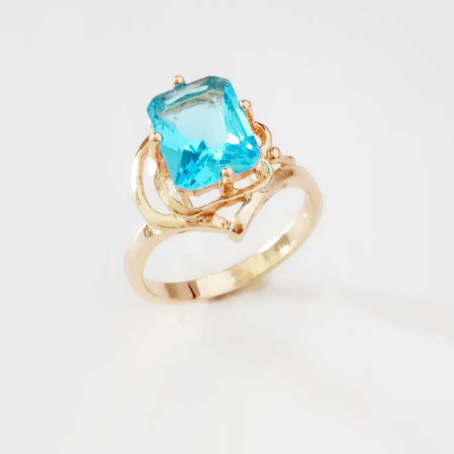 Ring  Women Ring 585 Gold Color Ring Women Jewelry Luxury Blue Cubic Zircon Rings Designs for Women