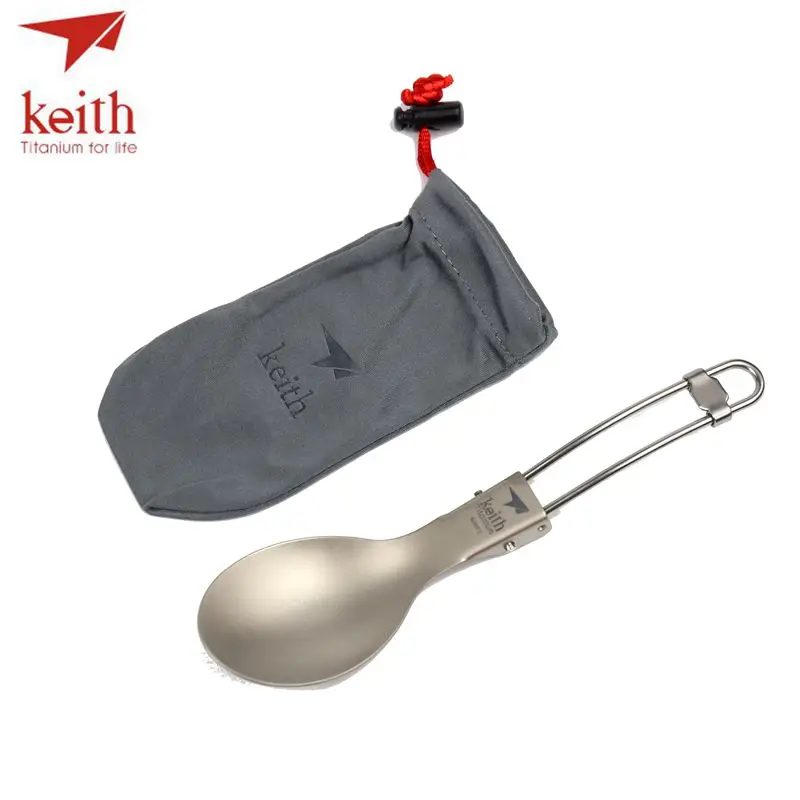 

Keith Titanium Folding Spoon Travel Tablewares Convenient Pure Titanium Spoon For Outdoor Picnic Hiking Camping Ti5302 Ti5305