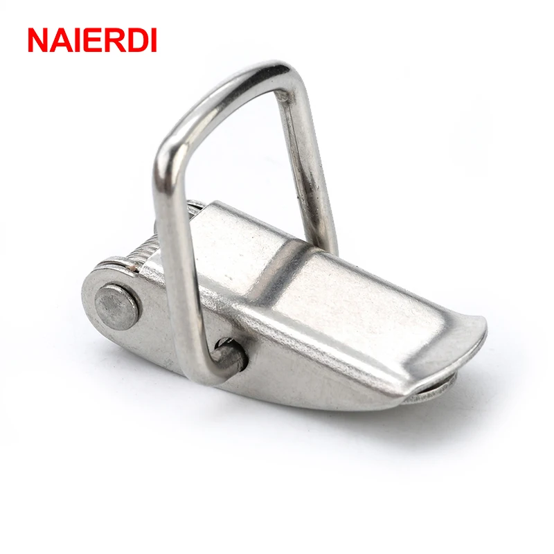 NAIERDI J107 Hardware Cabinet Boxes Spring Loaded Latch Catch Toggle Hasp 46*21 Mild Steel Hasp For Sliding Door Simple Window