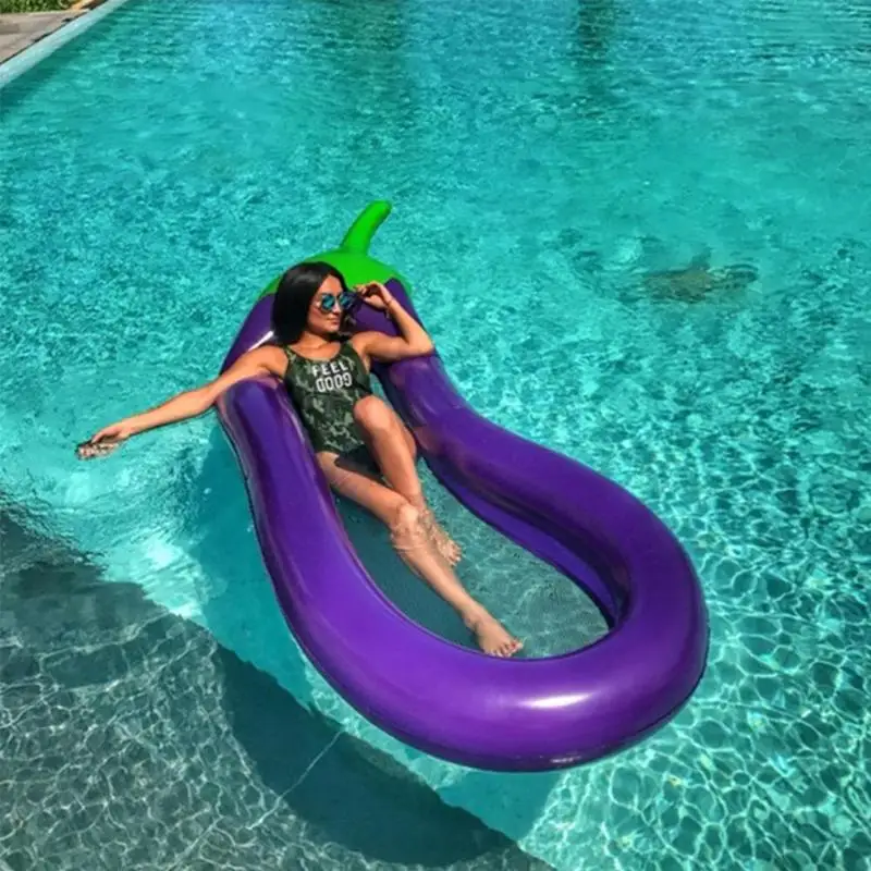 

270cm Giant Swimming Pool Floating Inflatable Eggplant Mattress Swimming Circle Island Cool Water Party Toy Boia Piscina