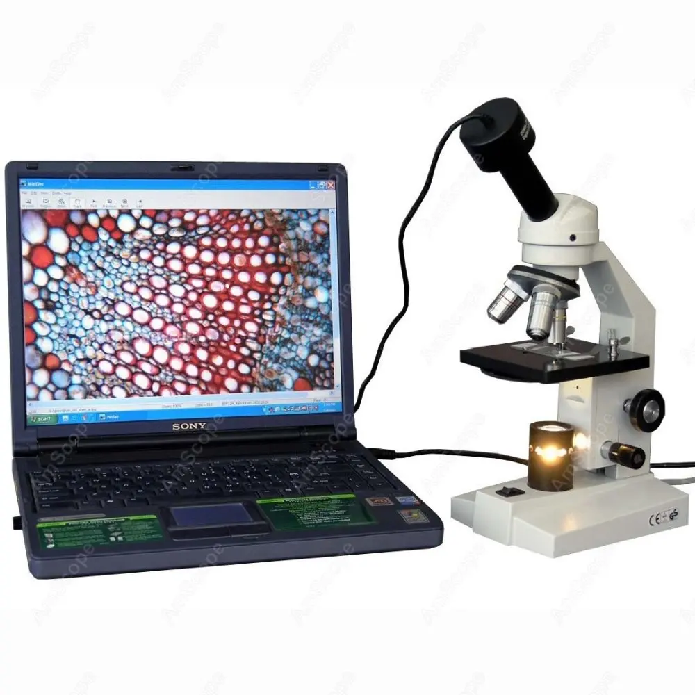 Student Science Compound Microscope--AmScope Supplies 40X-800X Student Science Compound Microscope + USB Digital Camera