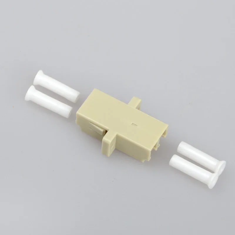 

10PCS/bag LC to LC Duplex mode Fiber optic Adapter multimode Beige Optical fiber coupler LC Fiber flange LC connector