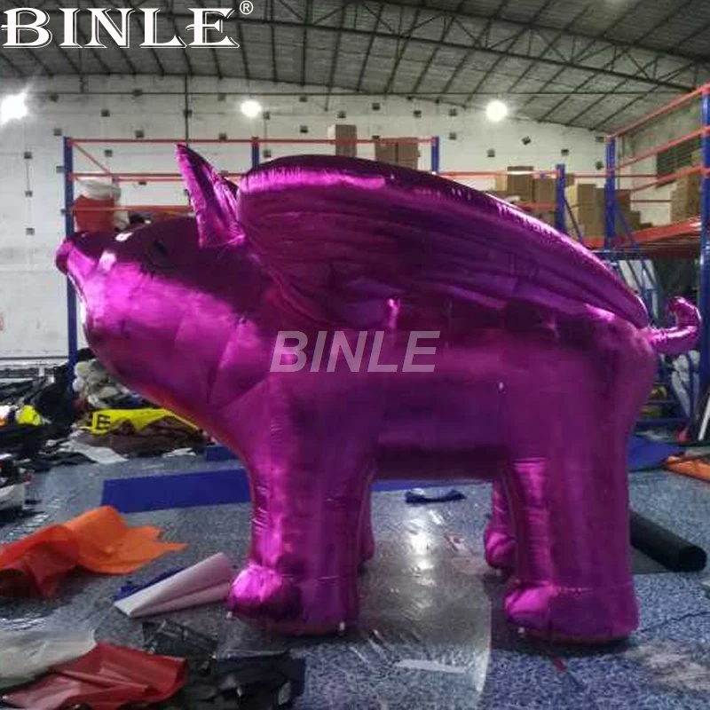 Popular Giant Inflatable Flying Pig Inflatable Pink Pig Cartoon With Wings For Exhibition