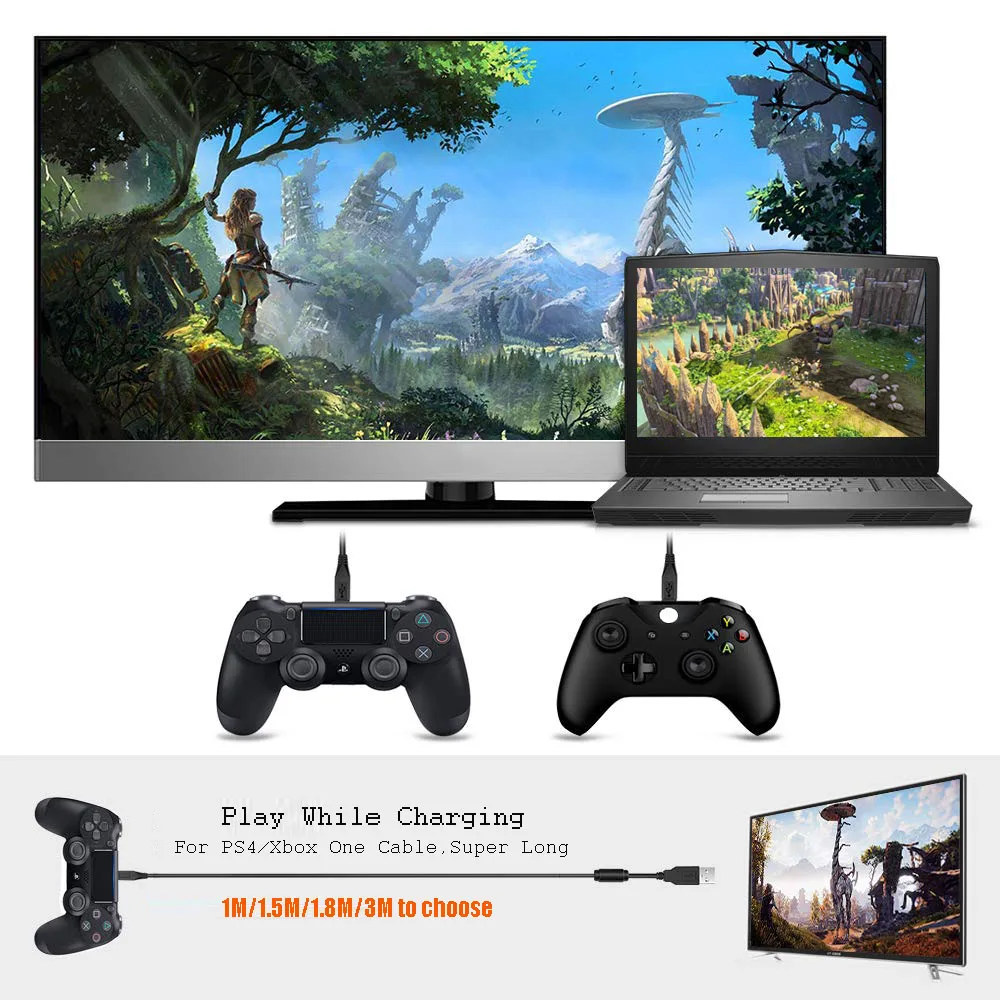 Micro USB Charger Cable For PS4/Xbox One Controller Power Charging Cord For Sony Playstation 4 Gampad Joystick Game Accessories