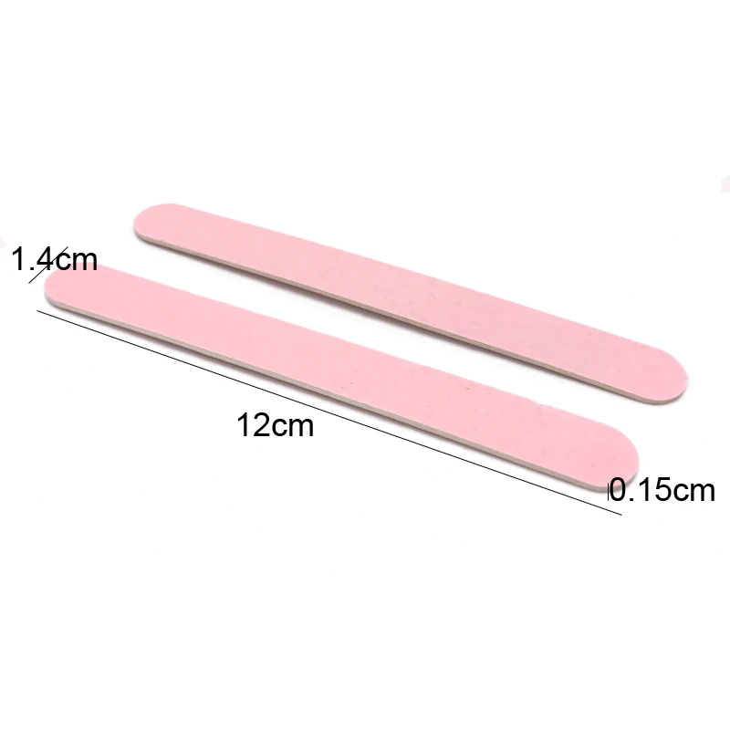 50Pcs Thick Wood Nail Files Artificial Nail Tips File 240/240 Disposable Cuticle Remover Pink Nail Art Styling Tool Beauty Salon