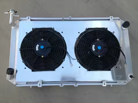56MM 3 Rows Aluminum Radiator + SHROUD+2 FANS FOR NISSAN Patrol GQ SAFARI 2.8L/4.2L 4200cc DIESEL TD42 &amp; 3.0L PETROL Y60