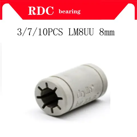 Palier en polymère solide LM8UU, avec arbre de 8mm Drylin RJ4JP-01-08 pour imprimante 3D Anet Reprap Prusa i3, 3/7/10 pièces, livraison gratuite