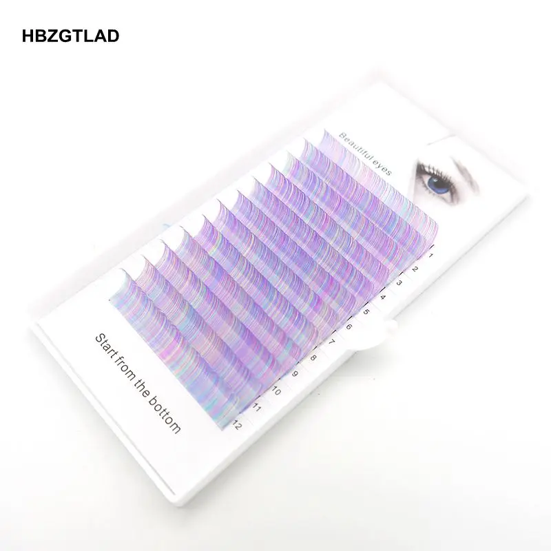 2021 New C/D curl 0.07/0.1mm 8/15mm false lashes Rainbow color eyelash individual colored lashes Faux volume eyelash extensions