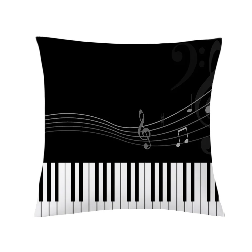 Creative Music Notes Cushion Cover Musical Note Pillow Case Cover Cushion Cover Party Home Pillow Case Decoration Pillowcase