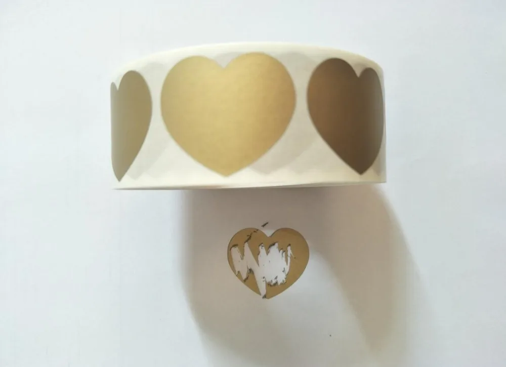 1000pc/Roll 30*35mm Gold Or Silver Love Heart Scratch Off Stickers,Secret Message/Wedding/Lovers Game Scratching Label Sticker